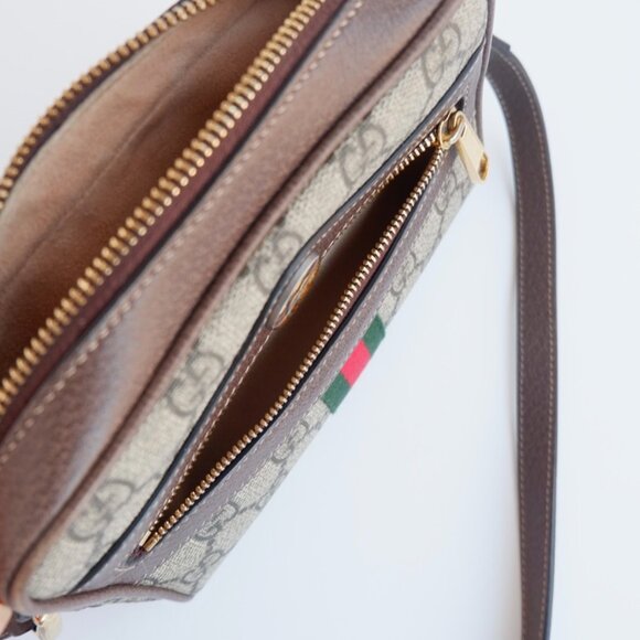 Authentic Preowned Gucci Brown GG Canvas Mini Ophidia Crossbody Bag - Picture 15 of 16